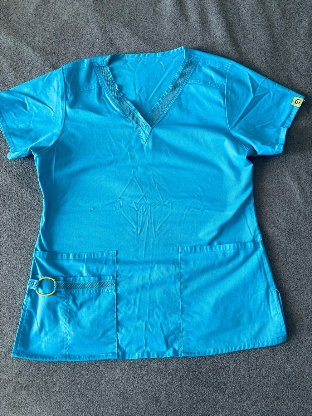 WonderWink Bright Teal V‑Neck Short Sleeve Scrub Top